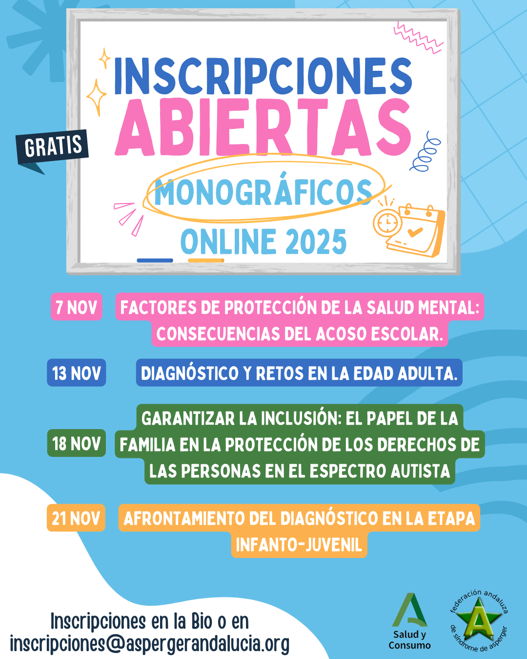 Fechas del monográfico 2023
